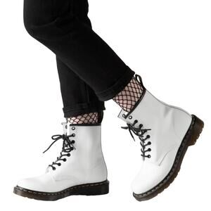 Dr. Martens 1460 White Women's Patent Leather Laced Boots Size‎ US 5
